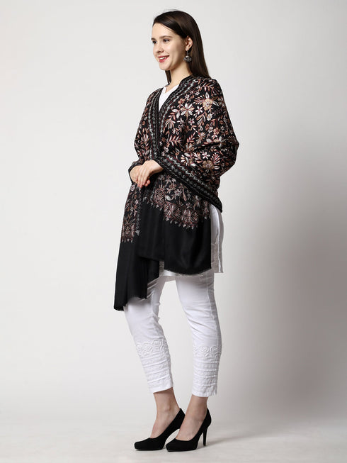 Women's Aari Embroidery Wool Shawl